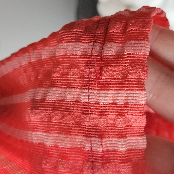 Anthropologie Sleeveless Seersucker Coral Dress with pockets - Size XS - Picture 7 of 7
